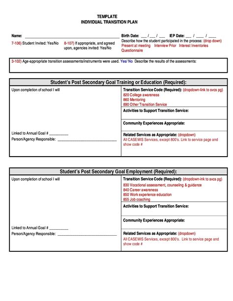 Program Transition Plan Template