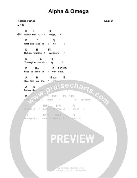 Alpha And Omega Chords PDF (Dennis Prince / Nolene Prince) - PraiseCharts