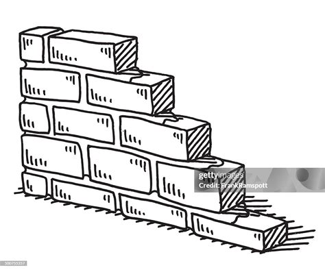 Unfinished Brick Wall Drawing High-Res Vector Graphic - Getty Images