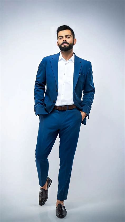 Virat Kohli | Mens smart casual outfits, Blue suit men, Men fashion ...