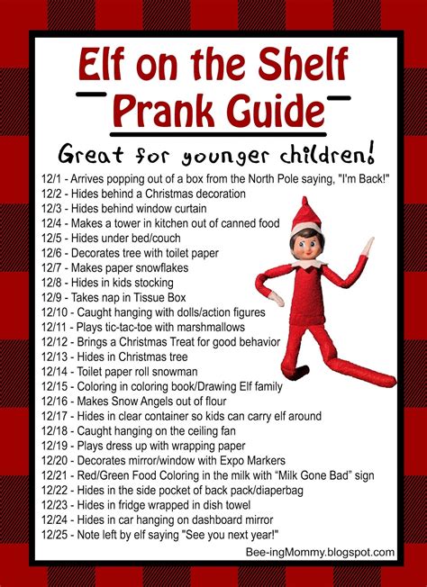 Elf on the Shelf Daily Prank Guide