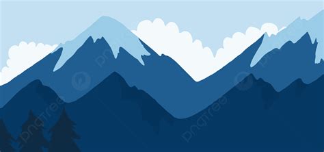 Mountains In The Heights Background Vector, Tree, Abstract, Blue ...