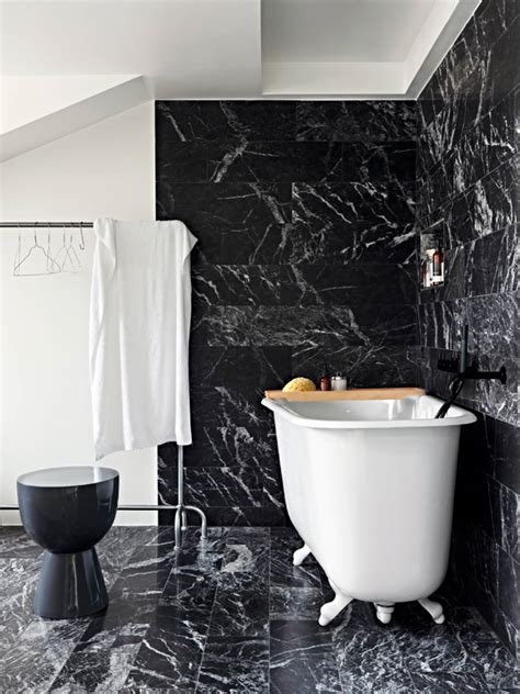 Black Marble in the Bathroom: Tile, Baths, Fixtures & Floors | Apartment Therapy