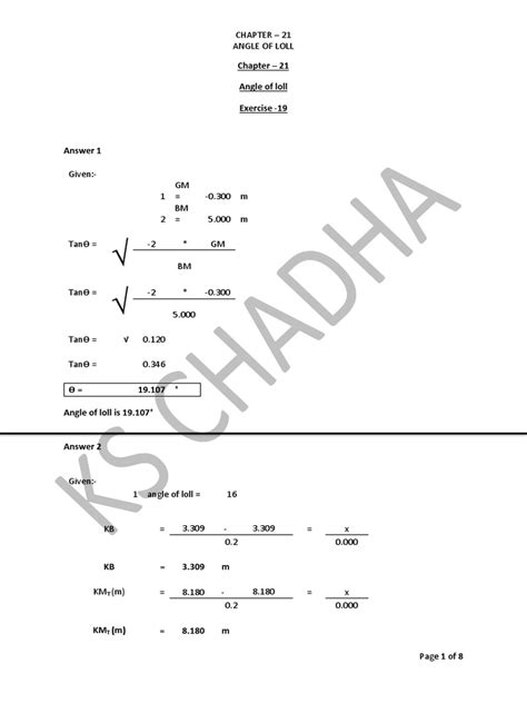 Chapter 21 (Angle of Loll)