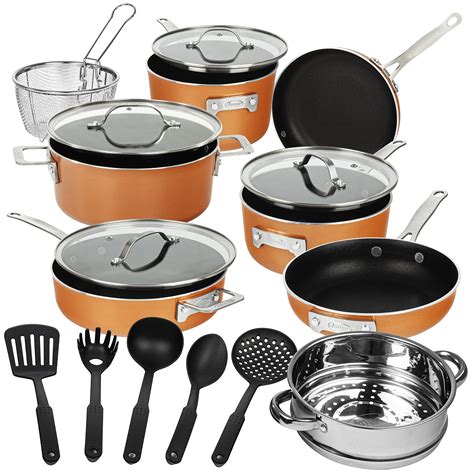 Gotham Steel Stackmaster Nonstick Pots & Pans Set, 17 Piece Stackable ...