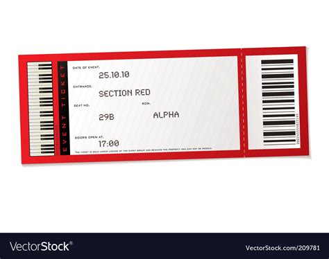 Concert event ticket Royalty Free Vector Image