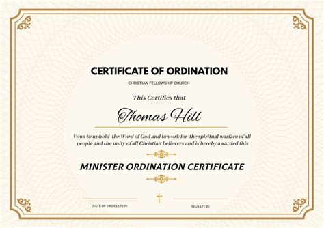 certificate of ordination Template | PosterMyWall