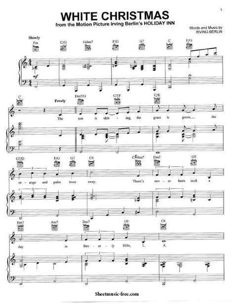 White christmas sheet music michael buble – Artofit