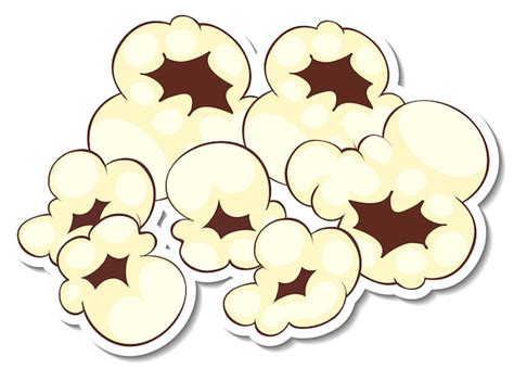 Free Vector | A sticker template with popcorn isolated