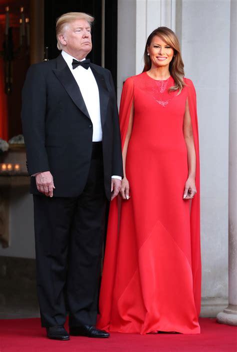 Melania Trump wears $7,236 red gown from Meghan Markle's go-to designer ...