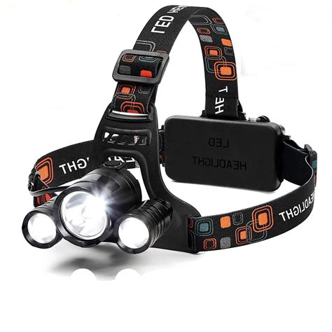 LED Headlamp Flashlight Kit,6000-Lumen Extreme Bright Headlight with Red Safety Light, 4 Modes ...