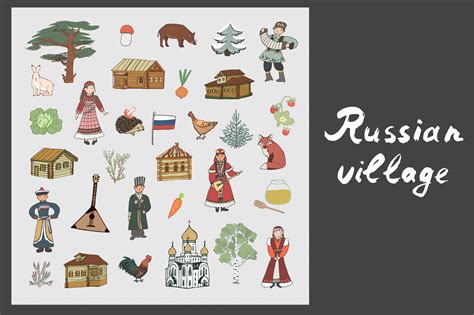 Russian Village | People Illustrations ~ Creative Market