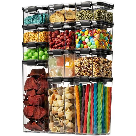 12 Pack Airtight Food Storage Container Set - Kitchen & Pantry ...