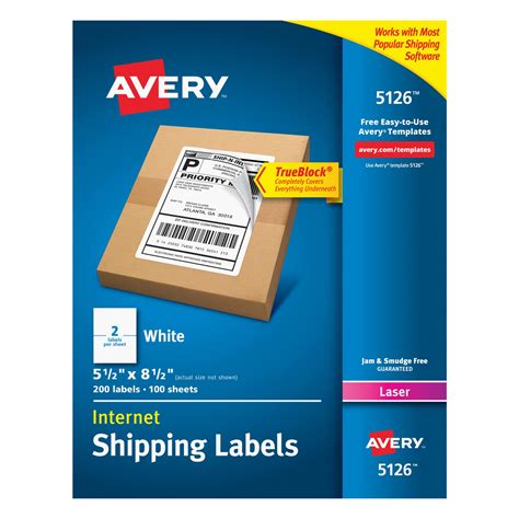 Snapklik.com : Avery 5126 Shipping Address Labels, Laser Printers, 200 ...