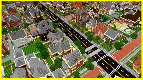 Minecraft PE Maps - Huge Realistic NEIGHBORHOOD City with Download ...