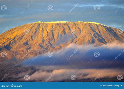 Top of Kilimanjaro Mountain in the Sunrise Stock Photo - Image of mount ...