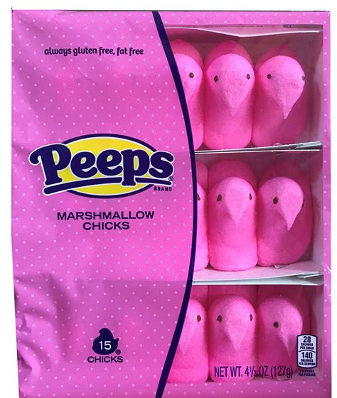 Buy Marshmallow Peeps Chicks, 4.5-Ounce, (127 g) 15-Count Box (Pink ...