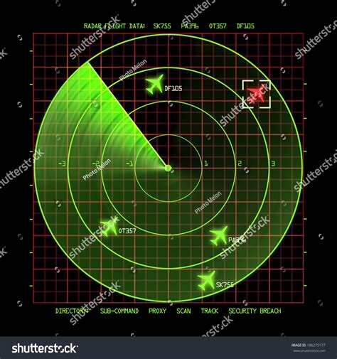 Airport Air Traffic Control Radar Screen Stock Illustration 186275177 - Shutterstock