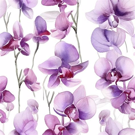 Premium AI Image | Purple orchids on a white background with a red ...