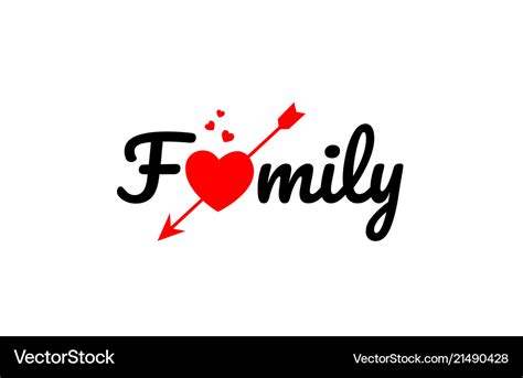 Family word text typography design logo icon Vector Image