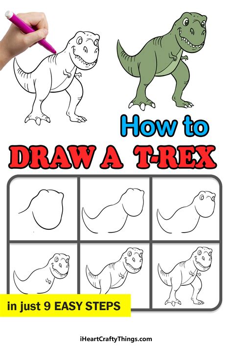 How To Draw A T Rex Dinosaur Step By Step