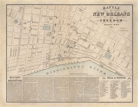 The 1874 New Orleans White League revolt, with fascinating provenance - Rare & Antique Maps