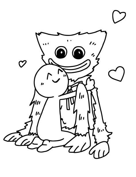 Coloriage Huggy Wuggy amour à imprimer