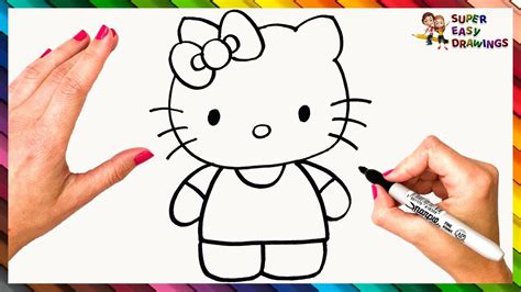 How To Draw Hello Kitty Step By Step 🐱🎀 Hello Kitty Drawing Easy - YouTube