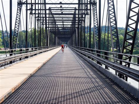 Free Photo: Metal Bridge with Cyclist