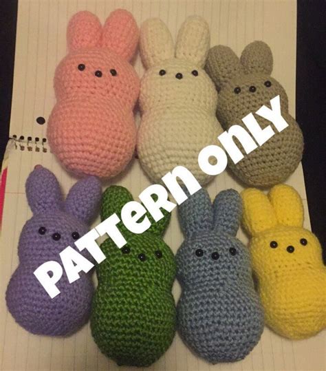 PATTERN ONLY Peeps Bunny Crocheted Pattern | Etsy