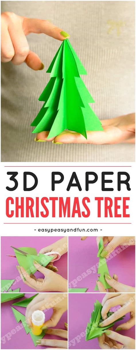 3D Paper Christmas Tree Template - Easy Peasy and Fun