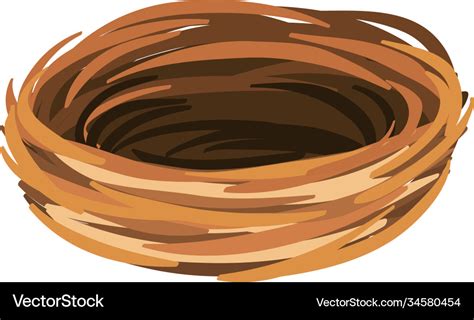 Isolated empty bird nest on white background Vector Image