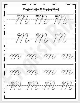 Cursive Letter M Worksheet