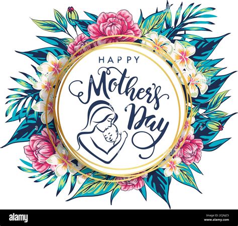 happy mothers day greeting card template, stylized symbol of mom and ...