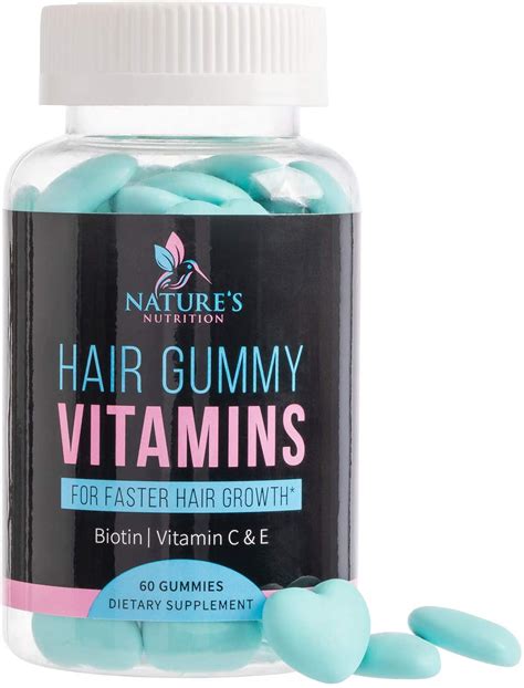 Hair Gummy Vitamins with Biotin 5000 mcg, 60 Ct - Walmart.com - Walmart.com