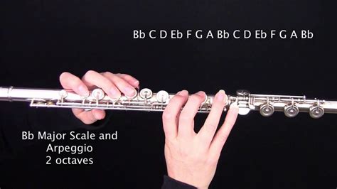 How to play the B flat Major Scale and Arpeggio on the Flute: Learn Flute Online - YouTube