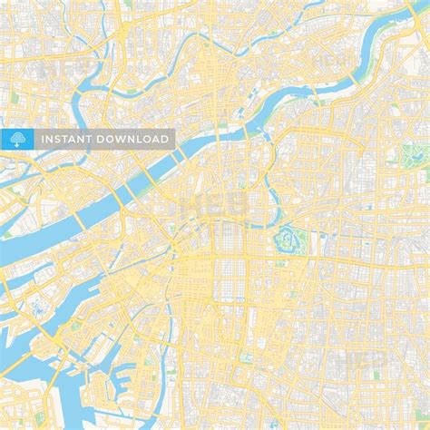 Printable street map of Osaka, Prefecture Osaka, Japan. This printable road map of Osaka was ...