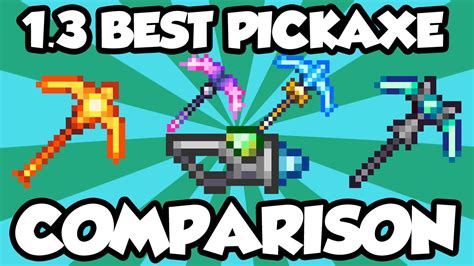 Terraria 1.3 - BEST TERRARIA PICKAXE / DRILL COMPARISON - Celestial Pickaxes, Fastest Pickaxe ...