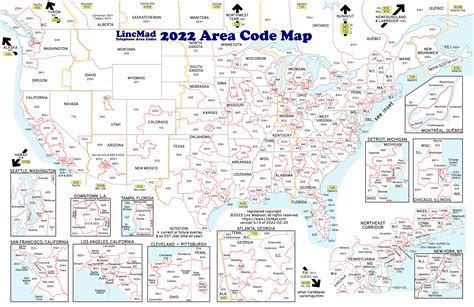 LincMad’s 2022 Area Code Map with Time Zones