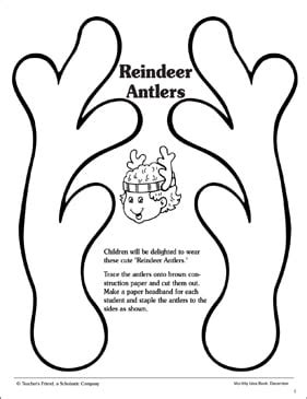 Reindeer Antlers Pattern | Printable Arts, Crafts and Skills Sheets