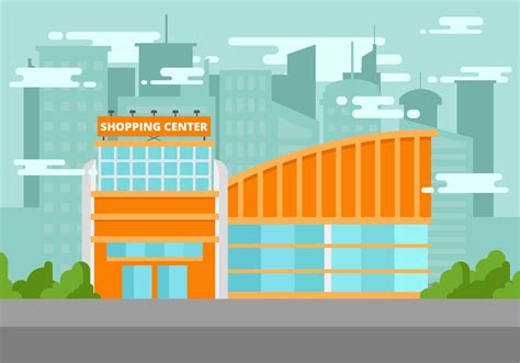 Free Shopping Center Vector Illustration | Vector illustration, Illustration, Shopping center