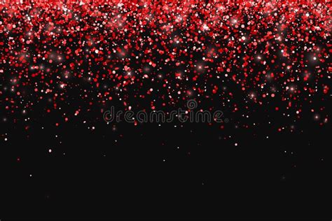 Red Glitter on Black Background, Falling Particles. Vector Stock Vector ...