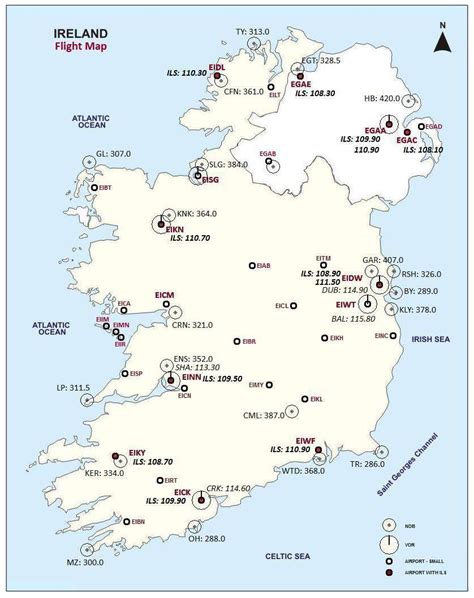 Ireland airports map - Map of ireland showing airports (Northern Europe - Europe)