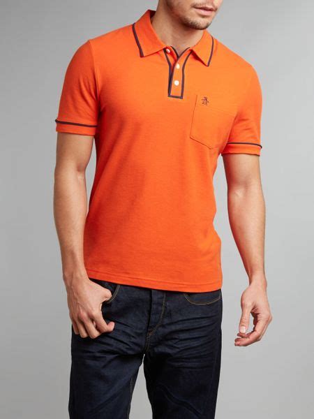 Original Penguin Earl Polo Shirt in Orange for Men (Pumpkin) | Lyst