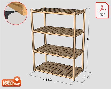 Storage Rack Digital Plan DIY Garage Shelf Construction Plan - Etsy