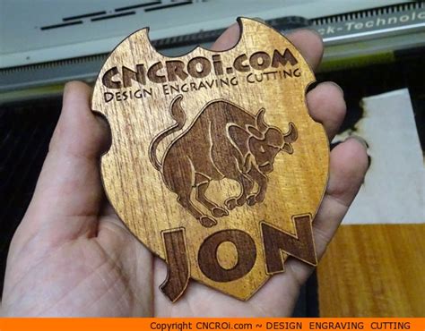 Custom Wooden Name Badge: Thick Wood Veneer