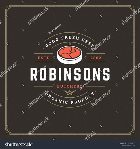 Butcher Shop Logo Design Template Vector Stock Vector (Royalty Free) 1105859159