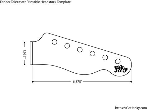 Fender Telecaster Printable Headstock Template - Janky