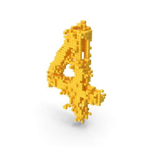 Yellow Pixel Art Assembling Number 4 PNG Images & PSDs for Download | PixelSquid - S119405508