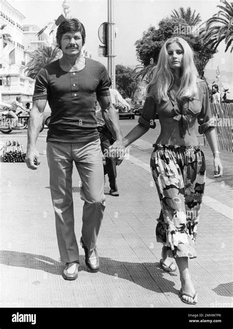 Charles Bronson and his wife Jill Ireland shopping in Nice, France ...